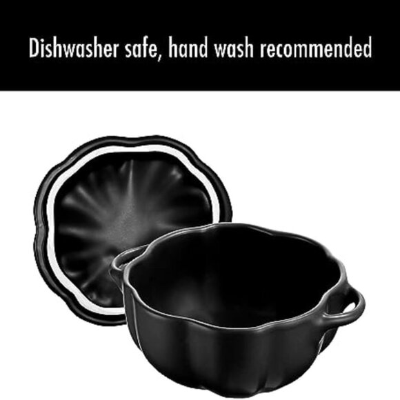 Ceramic 0.75-qt Petite Ceramic Pumpkin, Oven & Stove Safe up to 572°F, Pumpkin D - Picture 9 of 9